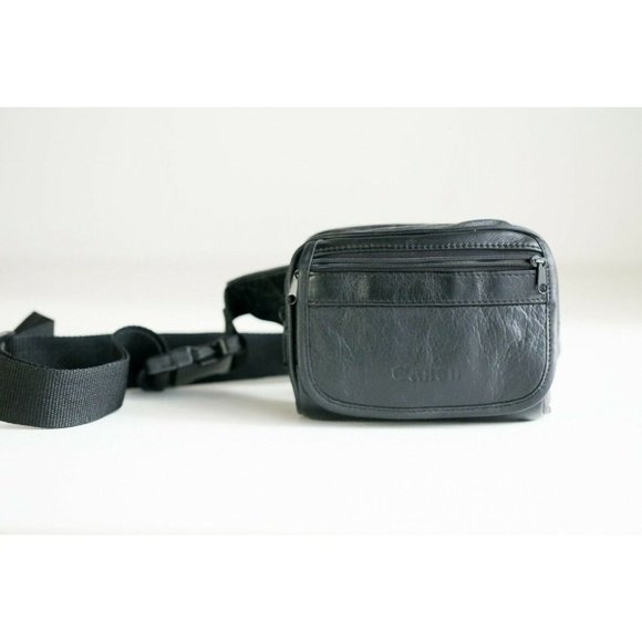 Canon Other - Vintage Black Leatherette Cannon Camera Case or Belt Bag